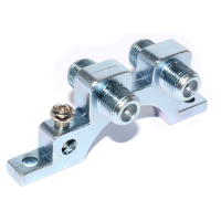 2 Way Earthing Block For F Type Coax Connections Gold With Fittings