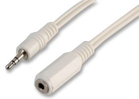 3.5mm Stereo Jack Socket to 3.5mm Plug Extension Cable White 1.2m