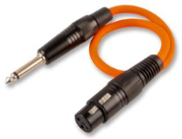 6.35mm Mono Jack Plug to XLR 3 Pin Socket Adapter Cable Orange 20cm