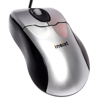 Insixt Optical PS2 Wheel Mouse 800 DPI Black and Silver