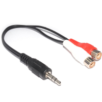 3.5mm Stereo Jack Plug to Twin Phono Sockets Adapter Cable 15cm