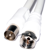 Coaxial F Connector Male Plug to RF Male Plug RG59 Cable 1m White