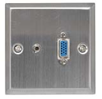 Flush Mount Steel Wall Faceplate For 15pin VGA and 3.5mm Jack Audio