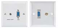 Flush Mount Wall Faceplate For 15pin VGA and 3.5mm Jack Audio