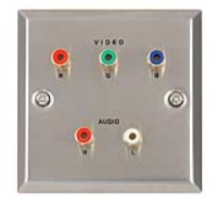 Flush Steel RGB Component Video & Left and Right Audio Faceplate