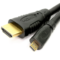 Micro D HDMI Plug to Standard HDMI Plug for Phones & Cameras  1m