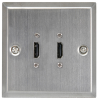 HDMI Double Wall Plate Faceplate Twin Socket For HDMI Cables STEEL