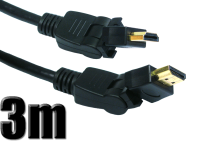 HDMI 1.4 Swivel Rotatable Ends High Speed Cable With Ethernet 3D TV 3m
