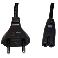 2 Pin Euro Plug to Figure of Eight 8 C7 Plug Power Cable 2m