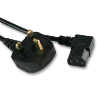 Power Cord UK Plug to Right Angle IEC C13 Cable (kettle lead) 15m