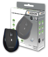 ADDON 2.4G Nano Receiver Wireless 5 Button Optical Mouse Black