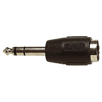 Black 6.35mm Stereo Plug To 5 Pin 180 Degree Din Socket
