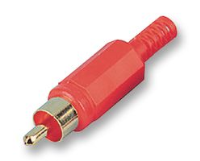 Phono Gold Plug End Red Solderable Connection Male [10 PACK]