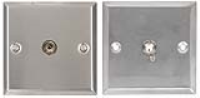 Mercury Flush Wall Mount TV RF Coaxial Socket Steel Faceplate