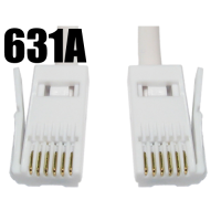 BT 6 Wire 631A Plug to 6 Wire Male Plug Telephone Cable 10m