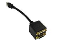 HDMI Male to 2x DVI-D Female Socket Adapter Splitter Cable 20cm