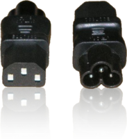 Cloverleaf 3 Pin Socket C6 to IEC Male Plug C13 Adapter Up To 250v