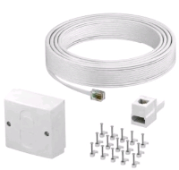 Commtel BT Telephone Cable Lead Extension Kit With Wall Socket 10m