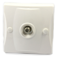 Satellite Single F Type Coaxial Socket Flush Mounted Face Plate White