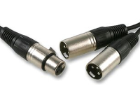 XLR Female Socket to Twin XLR 3 Pin XLR Plugs Splitter Cable 1.5m