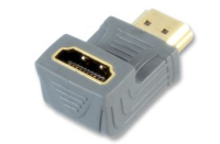 HDMI Socket to Right Angle HDMI Plug Vertical Adapter Gold
