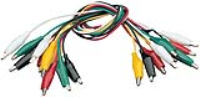 Crocodile Test Leads for use with Multi Meters 5 Colours Set of 10
