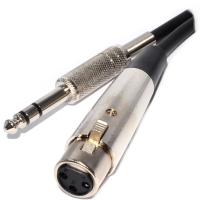 XLR 3 Pin Socket to 6.35mm Male Stereo Jack Plug Balanced Cable  1m