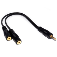 2.5mm Stereo Jack Splitter Adapter Audio Cable Lead Gold 20cm