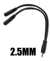 2.5mm 4 POLE Jack Plug to Twin 2.5mm Sockets AV Splitter Cable 20cm