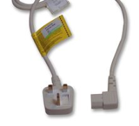 Power Cord UK Plug to Right Angle IEC C13 Cable (kettle lead) 2m White