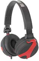QTX QX40 Stereo OFC Leather Cushioned Foldable Headphones Red 1.5m