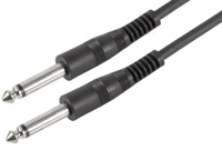 Flexible Guitar Lead BLACK 6.35mm Mono Male Plug Audio Cable 6m