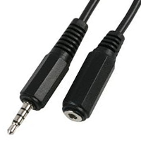4 Pole 3.5mm Jack Plug to 3.5mm Socket Extension Cable 2m
