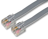 FLAT RJ12 6P6C to RJ12 6P6C Cable Plug to Plug (RJ11 with 6 wire) 5m