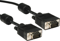 15 Pin SVGA Cable Male PC to Monitor Lead with Ferrites Black   1m