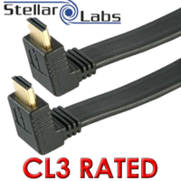 HDMI 3DTV High Speed with Ethernet 1.4 Right Angled CL3 Flat Cable 5m