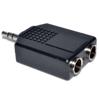 Dual 6.35mm Mono Sockets to Stereo 3.5mm Jack Plug Audio Adapter