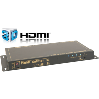 HDMI Distribution Splitter Extender Over LAN 1 Input to 4 Outputs 3D