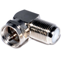 F Type Satellite Socket to Right Angle Male Plug Coupler Adapter