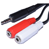 3.5mm Stereo Jack Plug to Twin 3.5mm Mono Sockets Audio Cable 15cm