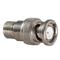 CCTV F Type Screw On Coaxial Cable Socket to BNC Male Plug adapter