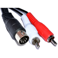 5 Pin Male Din Plug to 2 x RCA Phono Male Plugs Audio Cable 1.2m