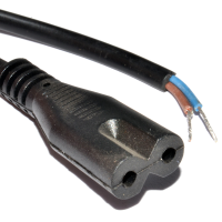 Power Cord C7 Figure 8 Fig of 8 Lead to Bare End Cable  1.5m