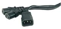 IEC Splitter Cable C14 Plug to 2 x C13 Socket Y Lead 2m (1.5m+50cm)