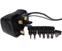 600mA Multi Voltage Regulated Plug In Power Supply with 6 DC Plugs