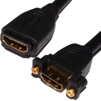 HDMI 1.4 Panel Mount Socket Stub High Speed With Ethernet GOLD 1m