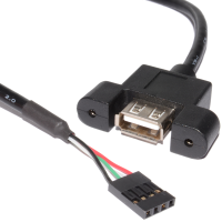 Panel Mount USB 2.0 Port with Motherboard 4 Pin Header Plug 45cm Cable