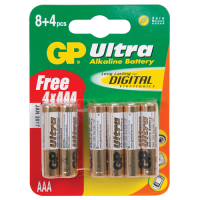 GP AAA 1.5V Plus Ultra High Performance Alkaline Battery pack of 12