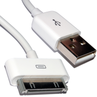 iPod iPad iPhone USB Charging and Data Sync Cable 30 pin 1m White