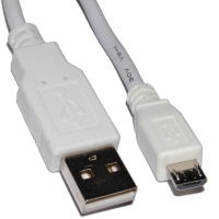 HQ Shielded USB 2.0 A To MICRO B Data and Charging Cable WHITE 1.8m